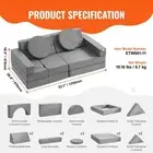 Modular Kids Foam Couch Set 15pcs Soft Play Sofa for Imaginative Play Sleeping