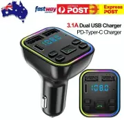 Bluetooth 5.0 Radio Car Kit Wireless FM TransmittVN Dual USB ChargPB MP3 PlayQS