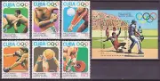 SELLOS CUBA 1984 OLIMPIADA LOS ANGELES 6 VALORES + HB NUEVOS MNH