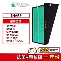 在飛比找蝦皮購物優惠-綠綠好日 一年份濾芯濾網組 適 SHARP FU-S51T 