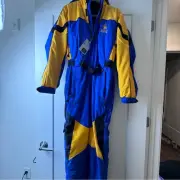 Vintage Samco ski suit Size Medium Blue Yellow Loud 2003 Full Snowsuit M