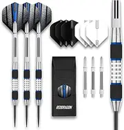 RED DRAGON Axis Blue Edition 24 Gram Tungsten Darts Set with Flights, Shafts and Wallet