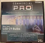 GEMMY Commercial Pro 25 Ct C9 Blue LED Christmas String Light Bulbs E17 Base