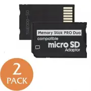 2X Sony and PSP Series Micro SD SDHC TF to Memory Stick MS Pro Duo PSP Adapter