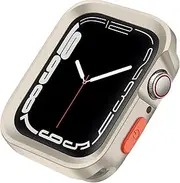 Anlinser Compatible with Apple Watch Case 45mm 44mm Series 8/7/6/5/4/SE, Upgrade Shockproof Bumper Soft Cover Protective Case Women Men Compatible with iWatch, Starlight