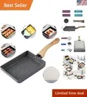 Versatile Japanese Omelette Pan - Non-Stick Gray Egg Pan for Induction & Gas
