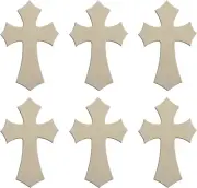 Wooden Cross DIY Crafts Cutouts Cross Shaped Unfinished Wood Slices Embellishmen