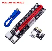 (6) PCI-E 1x to 16x Powered USB3.0 GPU Riser Extender Adapter Card Board Cable