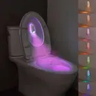 LED Smart Motion Sensor Night Light, Toilet Seat Lights, USB rechargeable, 8-Col
