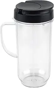 22 Oz Tall Cup with Flip Top to-Go Lid Replacement Part, Compatible for Magic Bullet 250W MB1001 Blenders