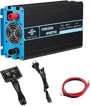 Power Inverter 1000W/2000W Pure Sine Wave Inverter 12V Solar Power Battery Converter 12V DC to 240V AC with UPS Function w/Remote Control for Caravan Truck Vehicles RV Boat Travel Camping