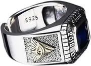 [Generic] Pure 925 sterling silver signet ring for men~ eye of providence bird eye adjustable vintage ring ~ classic argentum jewelry ✬✬✬By Fantasy World✬✬✬, Sterling Silver, Cubic Zirconia