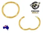 2Pcs Gold Plated Sterling Silver Hinged Hoop Nose Ring Sleeper Earrings 8-14mm