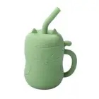 Silicone Straw Cup BPA Free Drink Cup Trendy Storage Snack Container