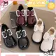 女童鞋子2022秋新款韓版時尚軟底單鞋女童靴子公主鞋兒童皮鞋珍珠針織棉靴