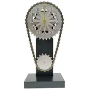 Vintage Chain Rotating Gear Desktop Clock Retro Handicraft Ornament Gifts for Restaurant Home Office Creative Timer Decoration