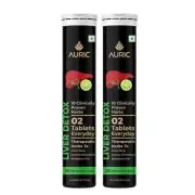Auric Liver Detox Effervescent | 40 Tablets Fizzy Water with 10 Ayurvedic Herbs