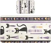 Black Cats Tribal Style Pattern Cooling Baby Mattress pad 28" x 52" Breathable Crib Bumper Pads for Baby&Toddler