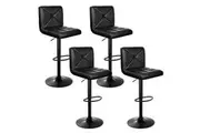 Artiss 4x Bar Stools Gas Lift Leather Chair Black