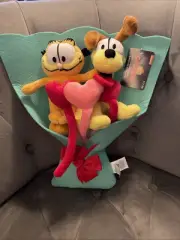 2025 GARFIELD & ODIE Valentine Love Friendship 13" Plush Bouquet by Ruz NEW +TAG