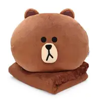 在飛比找森森購物網優惠-GARMMA LINE FRIENDS 造型抱枕毯 熊大