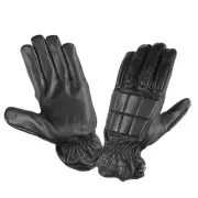 Men's Police Tactical Glove Riot 2 Swat Airsoft Training Premium Leather Black