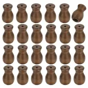 24Pcs Cord Knobs, Wood Cord Tassel Drops Pull End for Window, Brown Cylinder