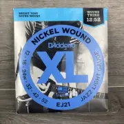 D'Addario EJ21 XL Nickel Jazz Light Wound Electric Guitar Strings 12-52