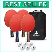 Professional Ping Pong Racket Set with 8 Balls & Portable Case - For 4 Players