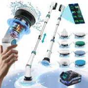 Battery Electric Scrubber for Cleaning Bathroom,1200RPM 21V Spin Scrubber Ele...