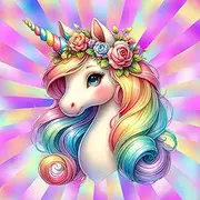 Fabric Panel 8"x8" Unicorn 100% Cotton Quilting Sewing Square P824