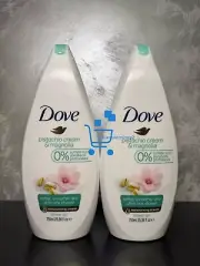 2 x 750ml Dove Shower Gel Pistachio Cream & Magnolia Scent -Softer Skin