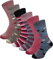 [Bonjour] Six pairs Ladies Cotton Thermal socks for women Ideal breathable winter socks made from Thermal yarn