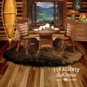 Round Faux Fur Throw Rug - Shag Polar Bear - Sheepskin Flokati FUR ACCENTS