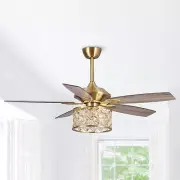 Parrot Uncle Ceiling Fans with Lights and Remote 52 Inch Gold Ceiling Fan wit...