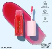 Glow Getter Hydrating Lip Oil (008, Juicy Red), Vegan, Free of paraben