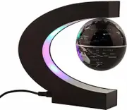 Ozoffer 1x Decoration C Shape LED World Map Magnetic Levitation Floating Globe Light
