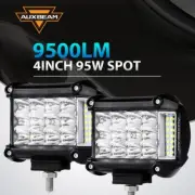 Tri-Row 4" Side Shooter LED Work Light Bar Flood Spot Pods Driving Fog Truck ATV