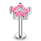 Piercing Labret Ear Pink Flower Lamp
