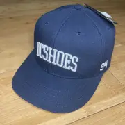 DC Shoes 94 Semi-Pro Navy Spell Stitch Arch Skate Snapback Hat Cap Blue 1994