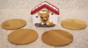 Drink Coaster Set of 4 Chihuahua and Dog House Holder NEW