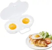 Microwave Egg Poacher, Reusable Poached Egg Maker Microwave Egg Cooker, Double Cups Egg Boiler Breakfast Cookware for Kitchen Gadgets (1 Pcs)