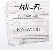 Oudain 5 Pieces Wi Fi Password Sign Rustic Fridge Magnet Wi Fi Password Sign for Home Magnetic Guests Compatible with VRBO
