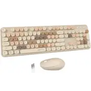 UBOTIE Colorful Computer Wireless Keyboards Mouse Combos, Typewriter Flexible...