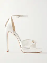 [Jimmy Choo] Jimmy Choo - Rosie 120 Satin Sandals - White - IT42 IT 42 White