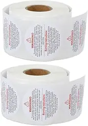 KOCKSHION 2 Rolls Candle Warning Labels Removable Adhesive Decals for Candle Jars Safety Stickers Easy to Apply Material Essential Safety Information