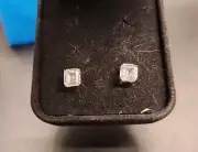 Lab Created White CZ 14k Yellow Gold Asscher Cut Stud Earrings 2.52ctw