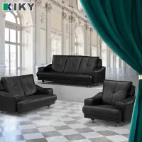 在飛比找momo購物網優惠-【KIKY】菲洛克勞德半牛皮1+2+3沙發(黑)