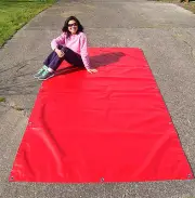 Tarp, Red, Fire Engine Red 5' X 9' Vinyl, Heavy Duty, Weatherproof, Waterproof
