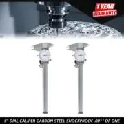 2PCS 6 In Dial Caliper Stainless Steel Shockproof 0.001 In Of One Inch With Case